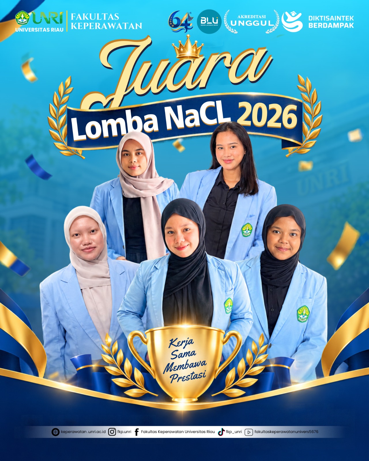 Lima Mahasiswa FKp UNRI Torehkan Prestasi di Ajang NaCL 2026