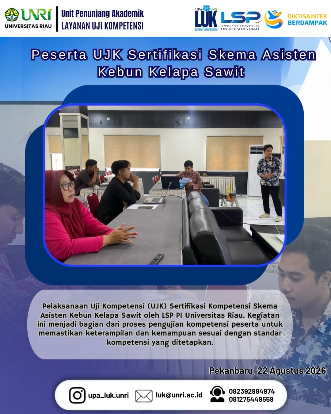 Uji Kompetensi (UJK) Sertifikasi Kompetensi Skema Asisten Kebun Kelapa Sawit