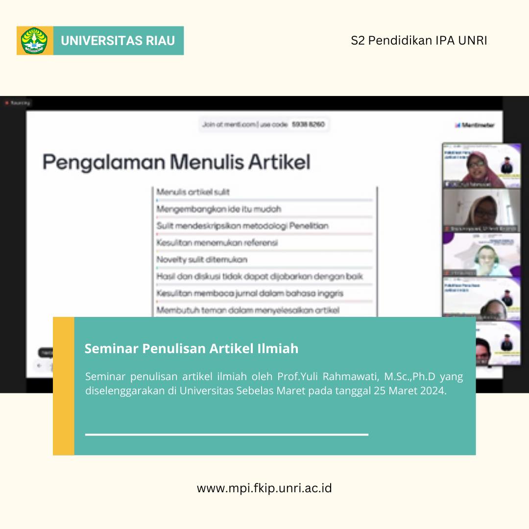 Seminar Penulisan Artikel Ilmiah