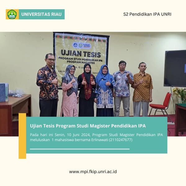 Selamat Kepada Mahasiswa S2 Pendidikan IPA yang telah Ujian Tesis