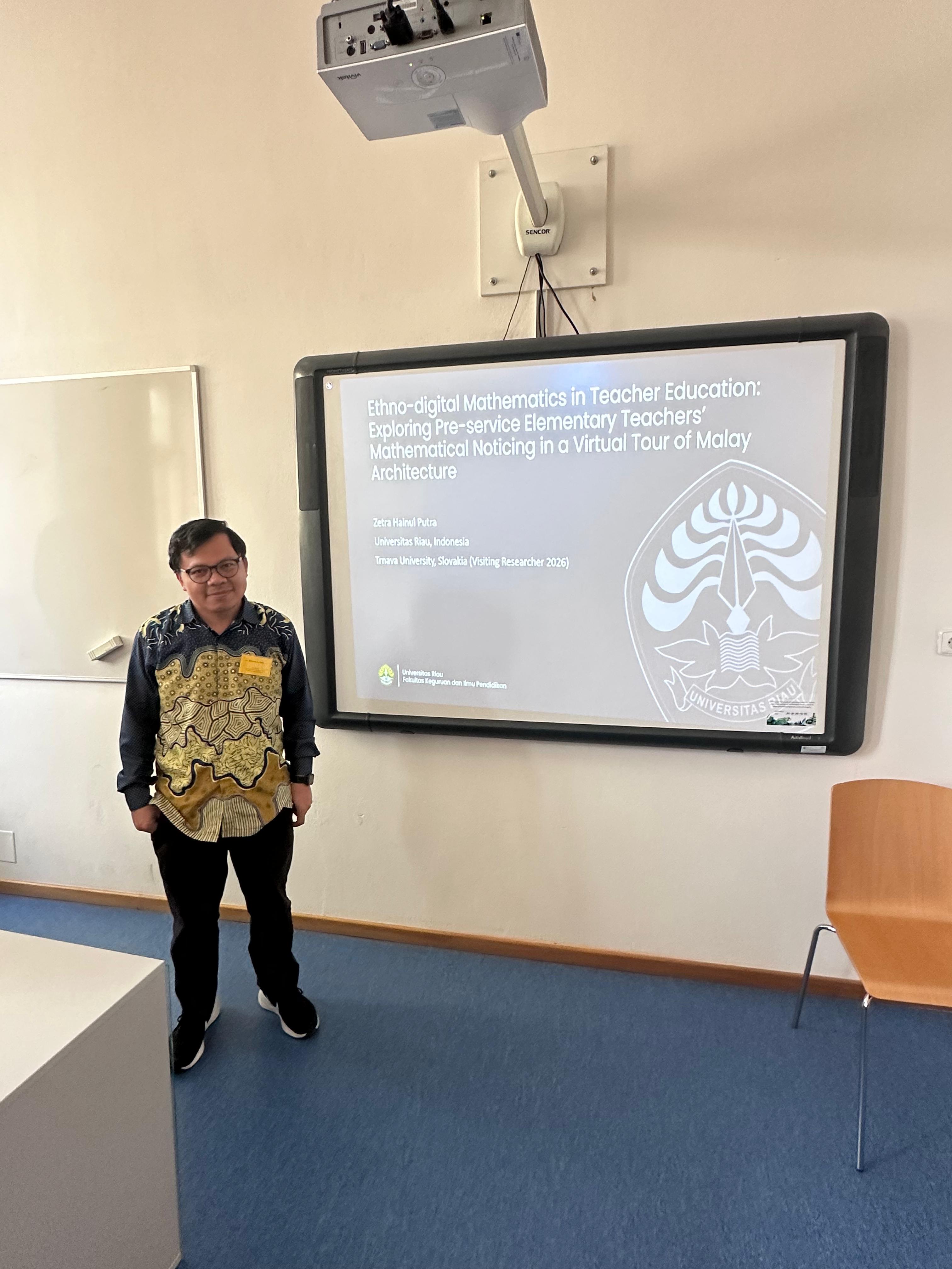 Prof. Zetra Hainul Putra, Ph.D. Menjadi Invited Speaker pada Trends in Education & DIDMATTECH 2026 di Palacký University, Republik Ceko