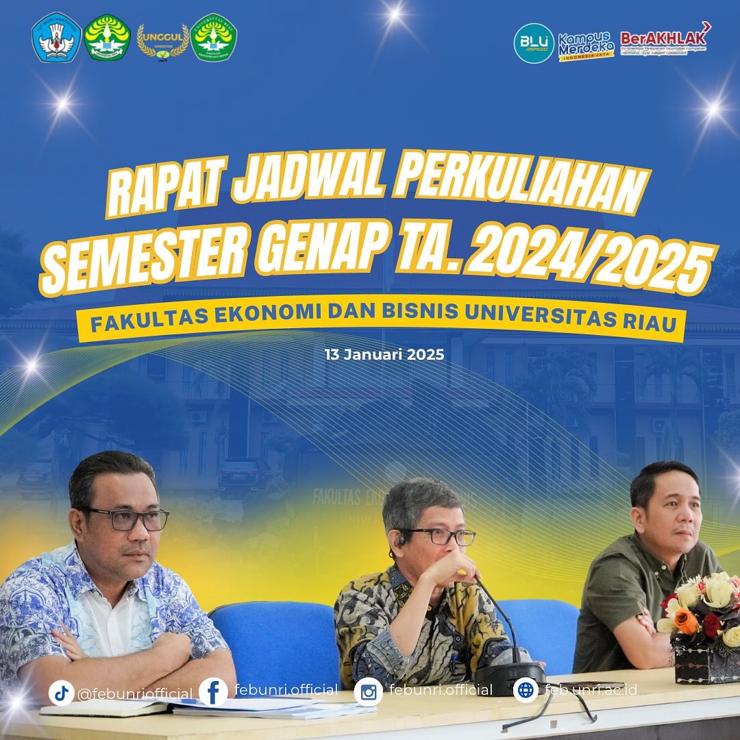 Rapat Pembahasan Jadwal Perkuliahan Semester Genap TA 2024/2025 di FEB UNRI Sukses Dilaksanakan