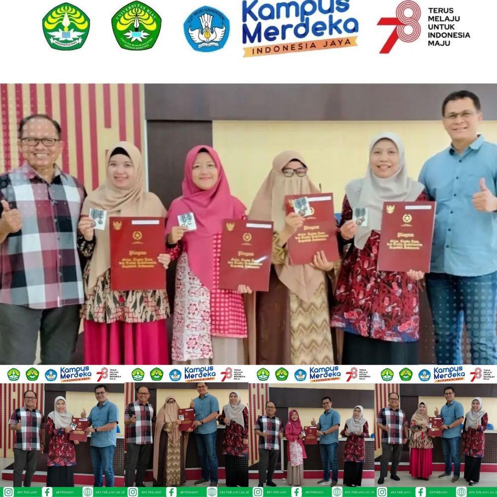 Dosen Jurusan Akuntansi FEB UNRI Menerima Penghargaan Satyalencana Karya Satya 10 dan 20 Tahun