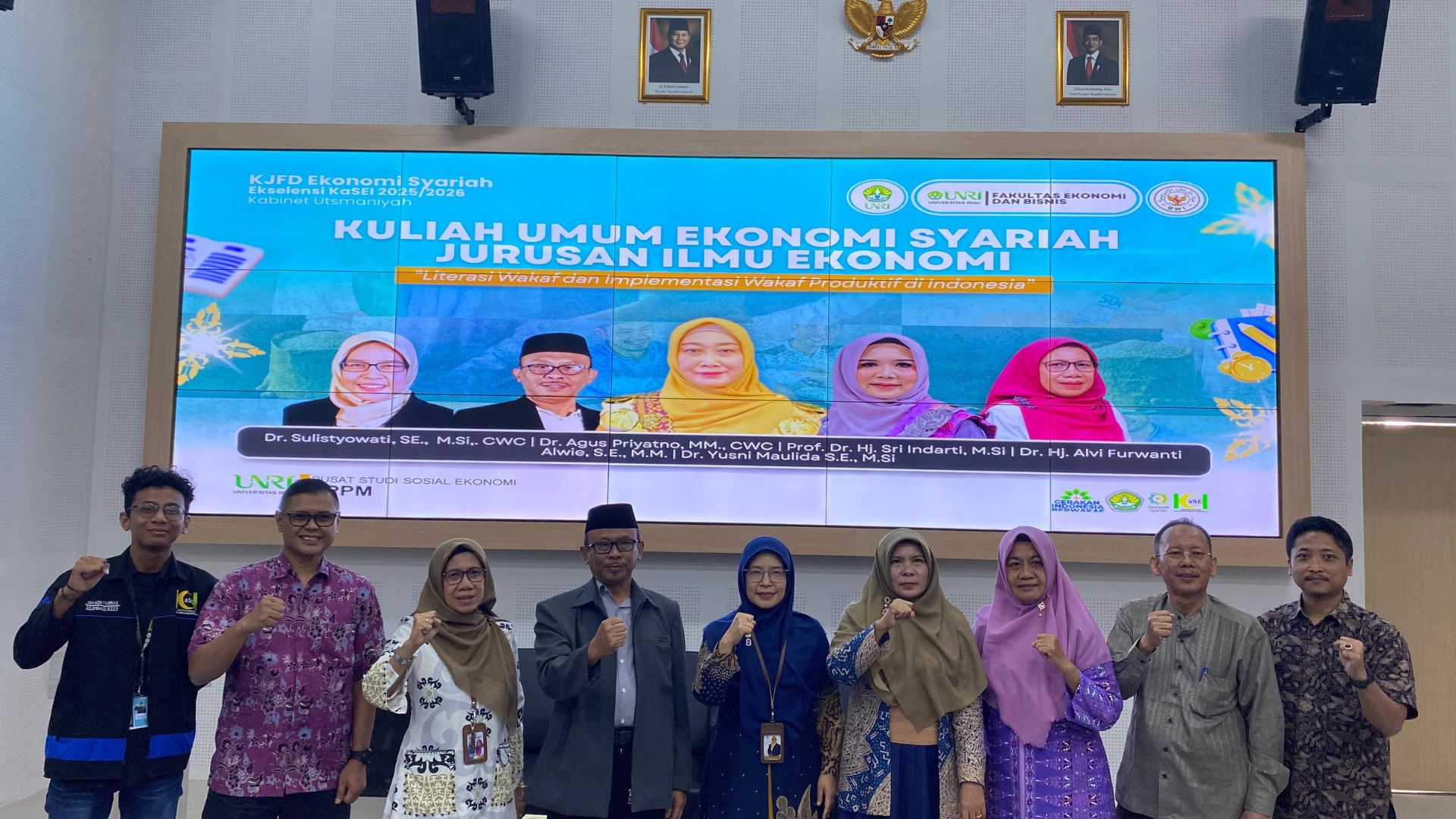 JURUSAN ILMU EKONOMI FEB UNRI MENYELENGGARAKAN KULIAH UMUM EKONOMI SYARIAH DENGAN TEMA LITERASI WAKAF DAN IMPLEMENTASI WAKAF PRODUKTIF DI INDONESIA