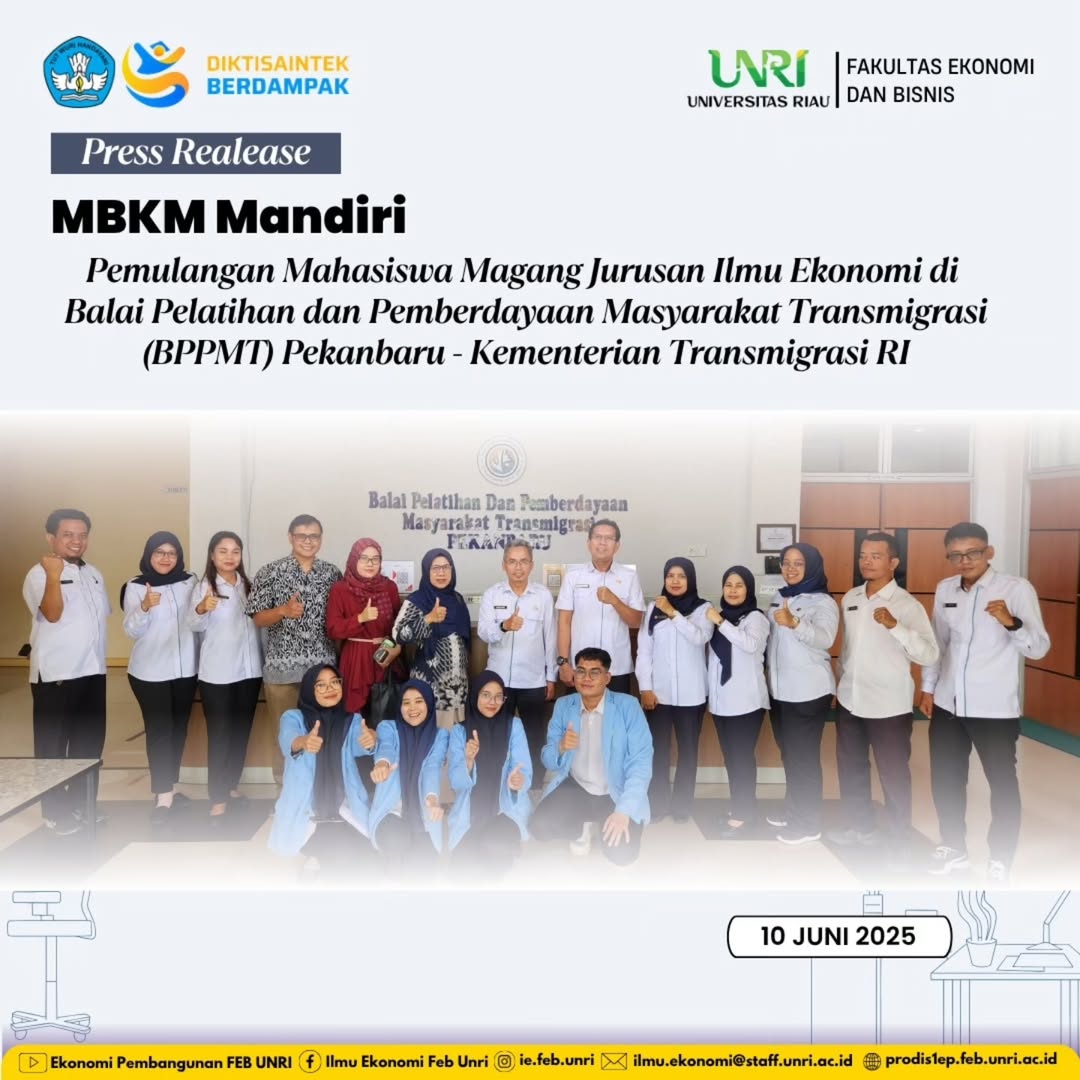 PEMULANGAN MAHASISWA MAGANG MBKM MANDIRI JURUSAN ILMU EKONOMI DI BPPMT PEKANBARU
