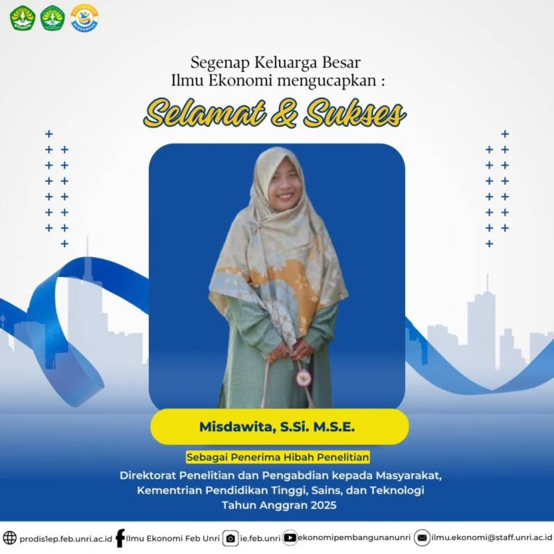 DOSEN JURUSAN ILMU EKONOMI FEB UNRI RAIH HIBAH PENGABDIAN DPPM KEMDIKTISAINTEK 2025