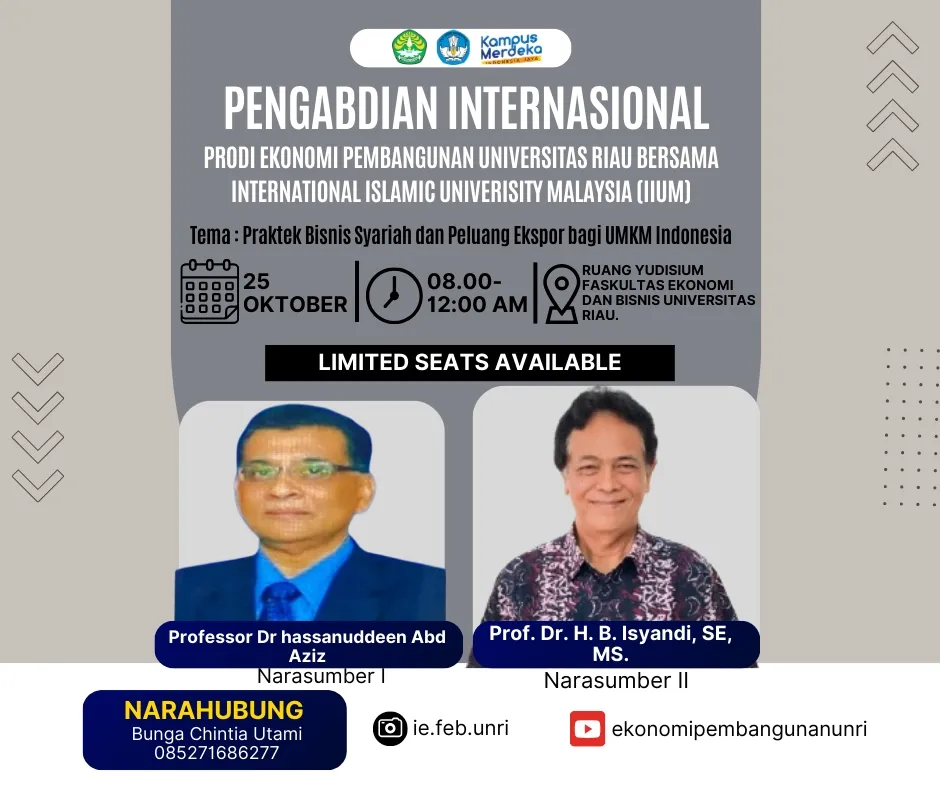 PRODI EKONOMI PEMBANGUNAN UNRI DAN IIUM GELAR PENGABDIAN INTERNASIONAL UNTUK PENINGKATAN KUALITAS UMKM