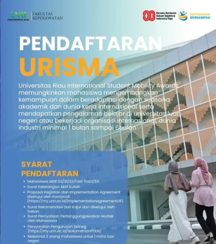 Pendaftaran URISMA Fakultas Keperawatan UNRI – Program Mobilitas Internasional Mahasiswa