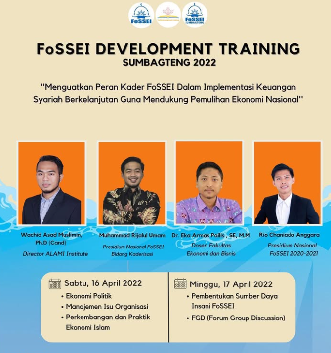 FoSSEI Development Training Sumbagteng 2022 – Implementasi Keuangan Syariah Berkelanjutan
