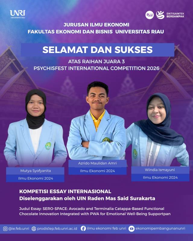 Universitas Riau Students Earn International Recognition, Win Third Place at PSYCHISFEST International Competition 2026
