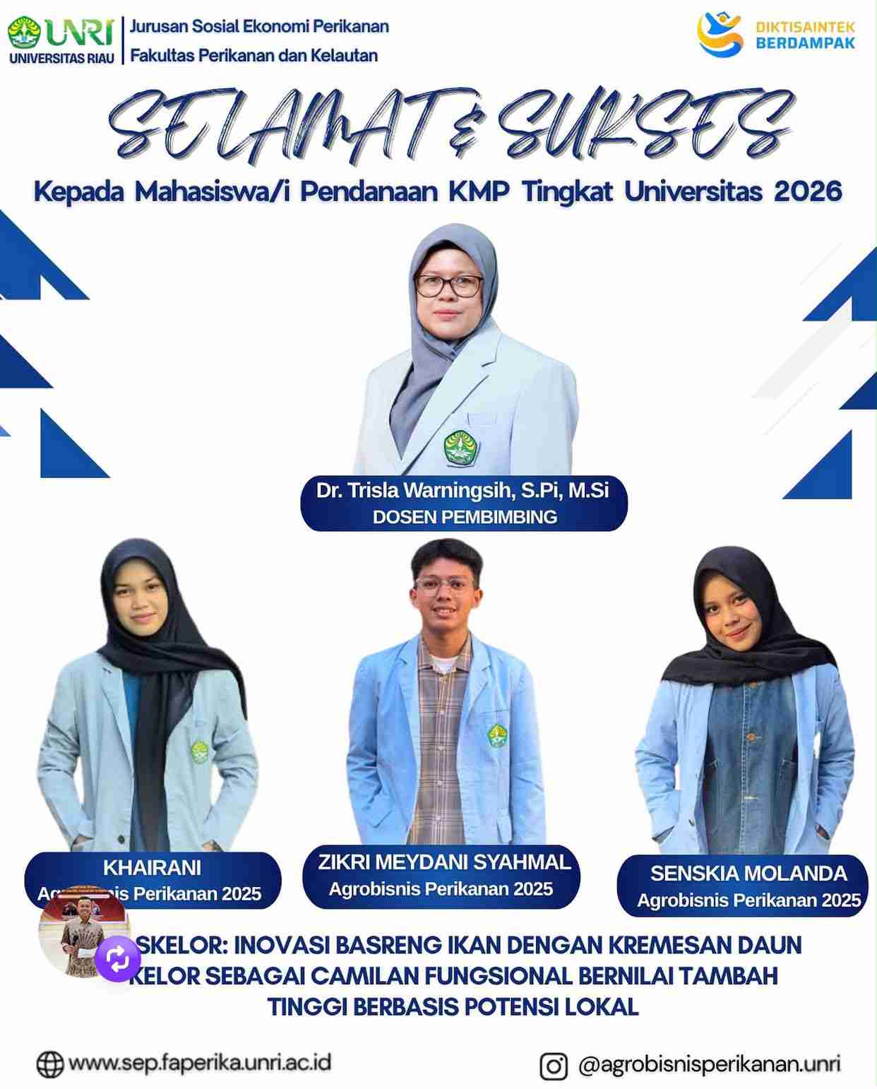 Selamat dan Sukses Kepada Mahasiswa/i Pendanaan KMP Tingkat Universitas 2026
