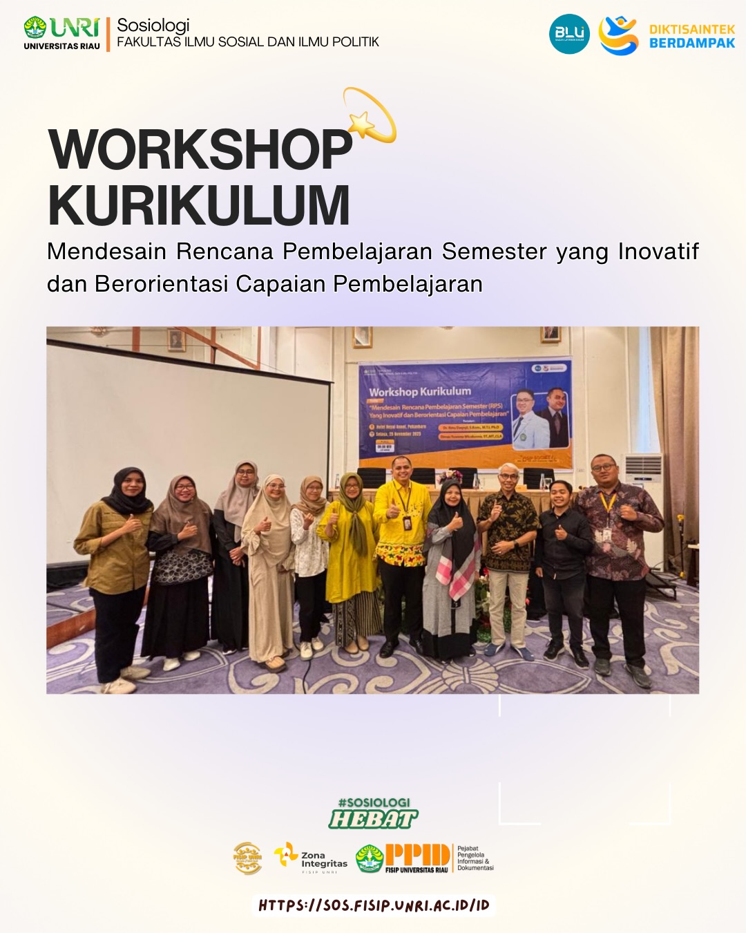 Program Studi Sosiologi FISIP Universitas Riau Ikuti Workshop Kurikulum untuk Meningkatkan Kualitas Pembelajaran