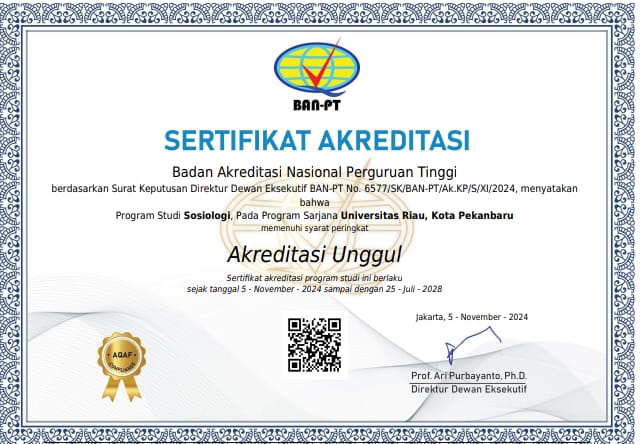 SK dan Sertifikat Akreditasi Sosiologi