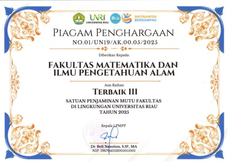 FMIPA UNRI Raih Juara III SPMF Terbaik di Tingkat Universitas