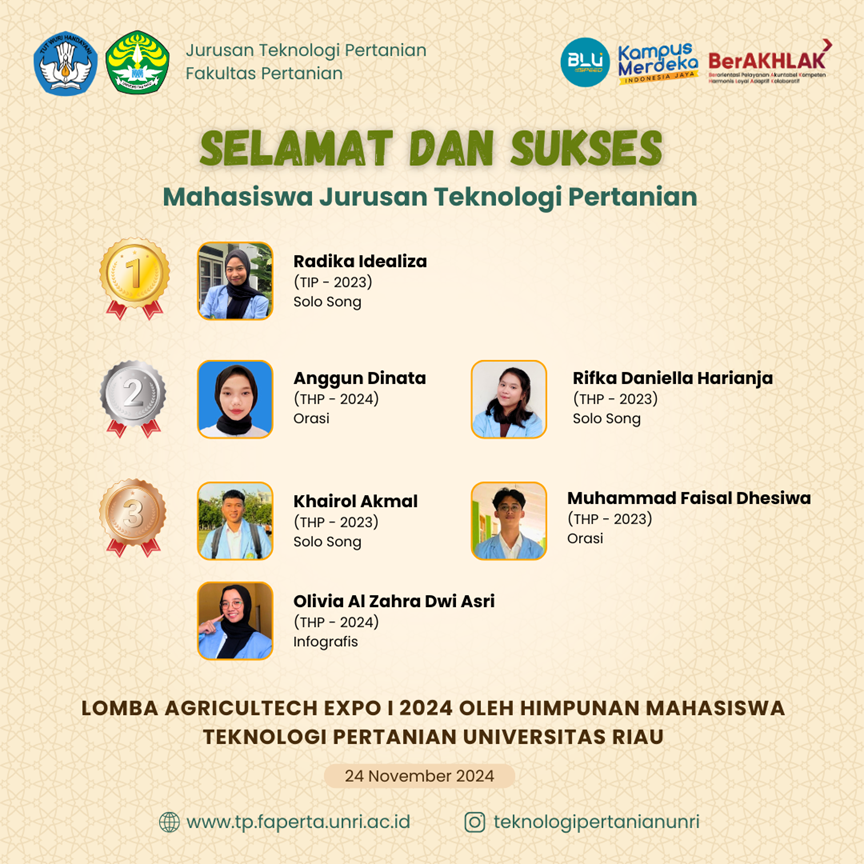 Selamat Mahasiswa TP Raih Prestasi Agricultech Expo I 2024