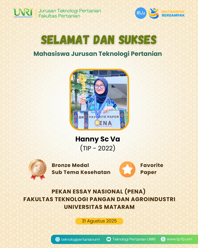 Selamat Mahasiswa TP Raih Prestasi Pada Pekan Essay Nasional Universitas Mataram 2025