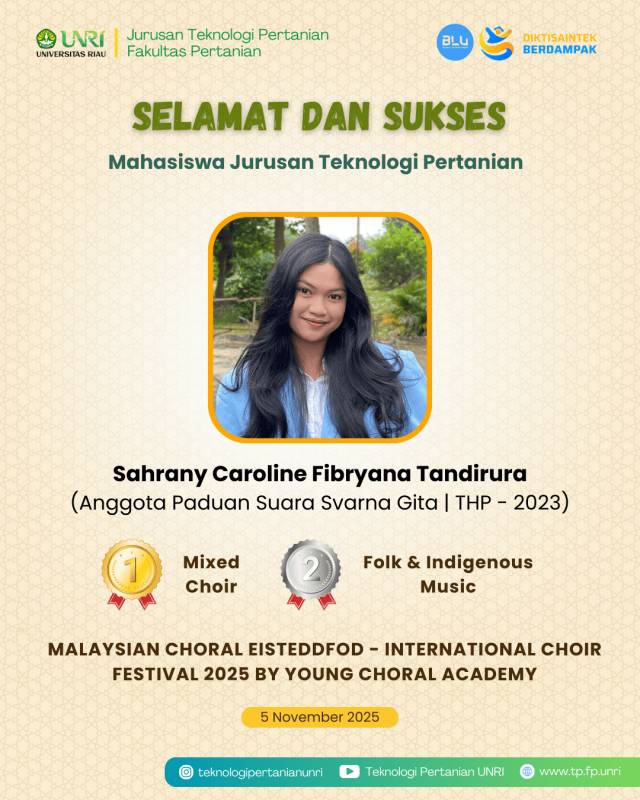 Selamat Mahasiswa TP Raih Gold dan Silver Medal Pada Malaysian Choral Eisteddfod Internasional Choir Festival 2025 oleh Young Choral Academy