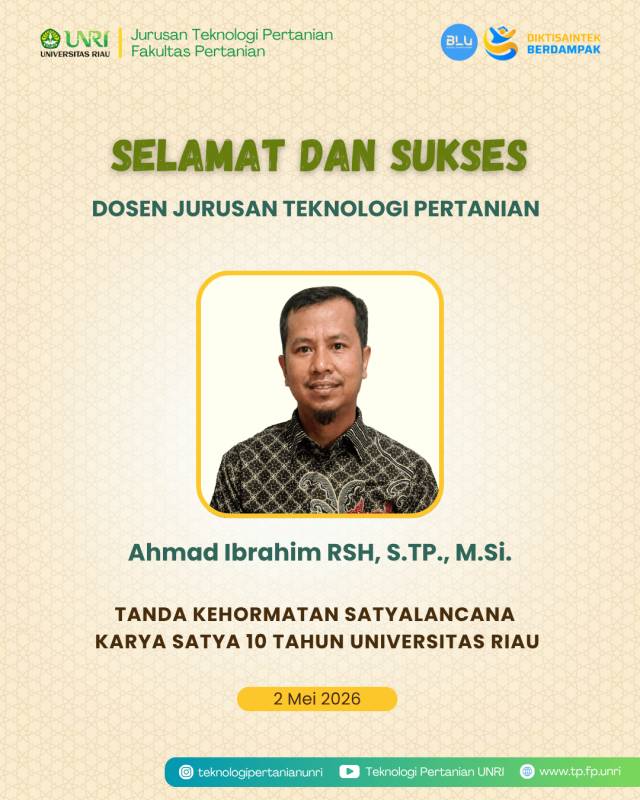 Selamat dan Sukses Dosen TP Ahmad Ibrahim Raih Satyalancana Karya Satya 10 Tahun