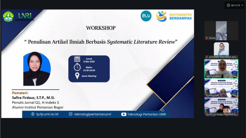 Strategi Menembus Publikasi Bereputasi: Jurusan Teknologi Pertanian UNRI Gelar Workshop Penulisan Artikel Berbasis SLR