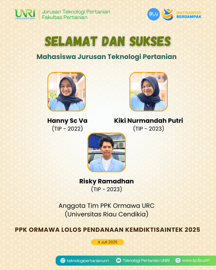 Mahasiswa TP Raih Prestasi Pendanaan PPK Ormawa Tahun 2025