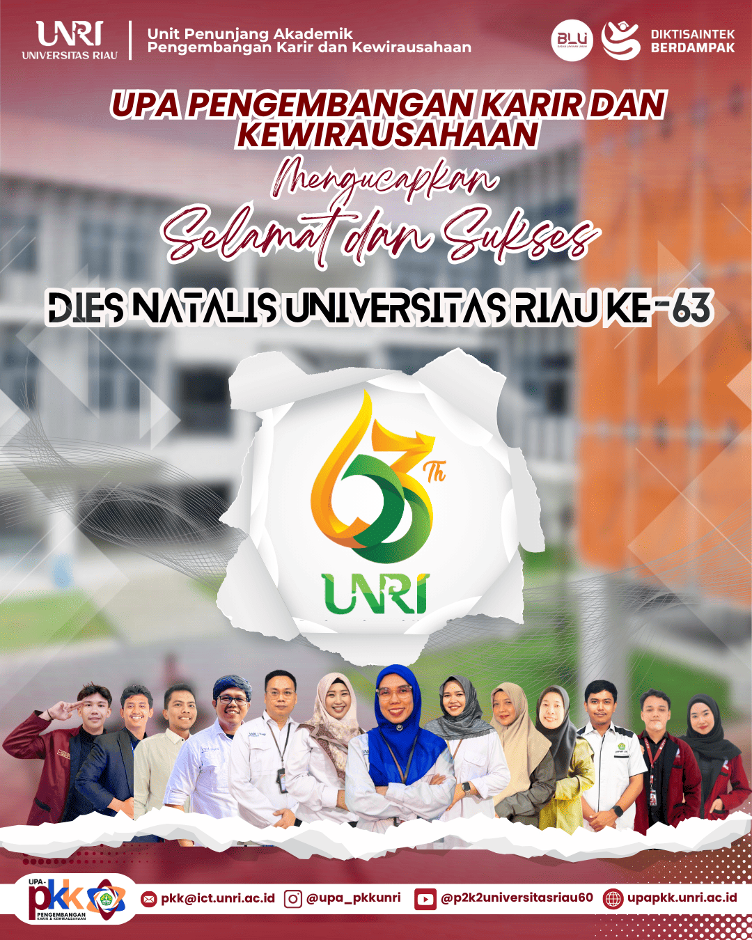 UPA PKK UNRI Ucapkan Selamat Dies Natalis Universitas Riau ke-63