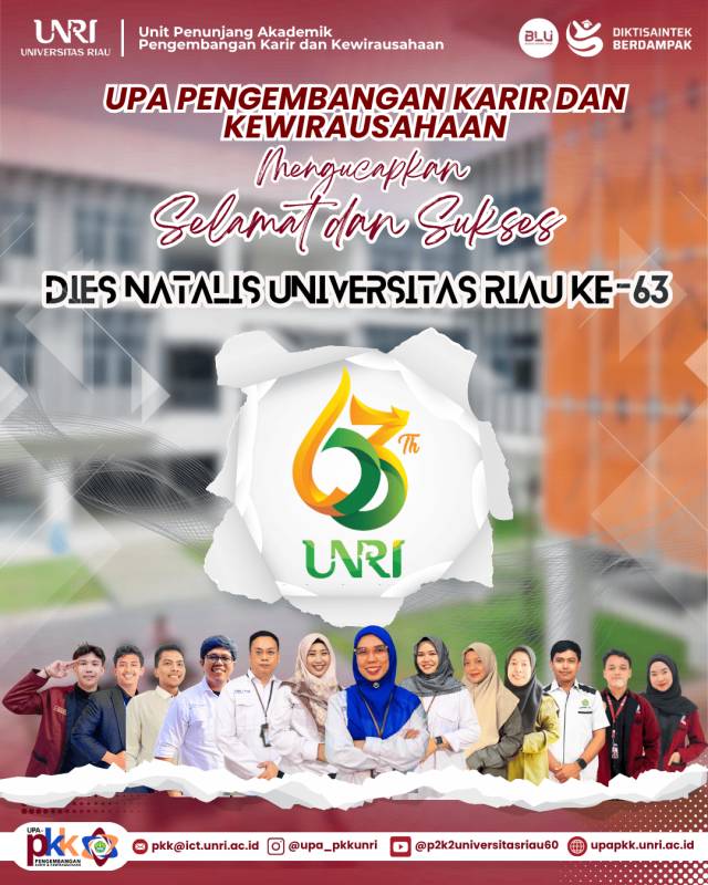UPA PKK UNRI Ucapkan Selamat Dies Natalis Universitas Riau ke-63