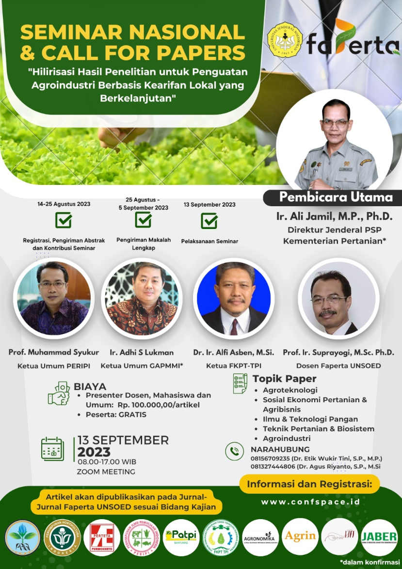 Seminar Nasional Fakultas Pertanian UNSOED 2023