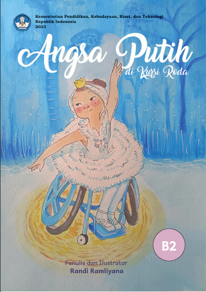Angsa putih di kursi roda