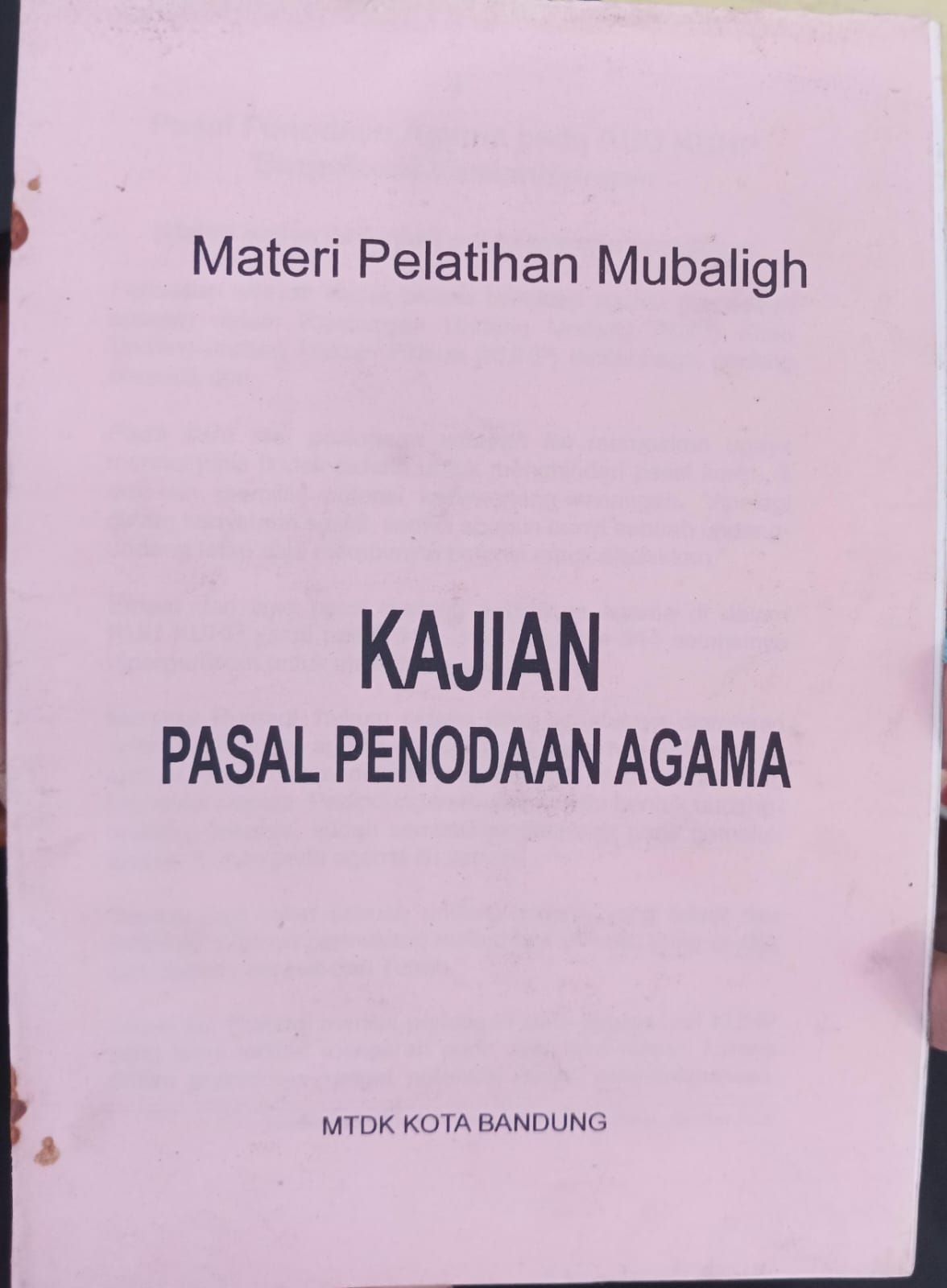 Kajian pasal penodaan agama