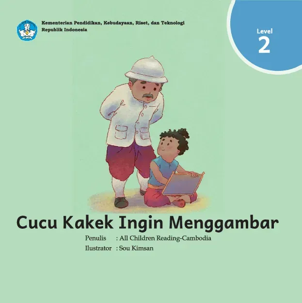 Cucu kakek ingin menggambar