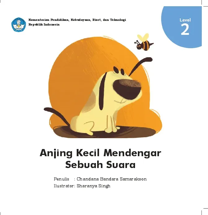 Anjing kecil mendengar sebuah suara