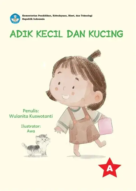 Adik kecil dan kucing