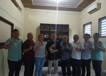 Pengurus SMSI Sumut dan Panitia HPN menemui ketua PWI Sumut, Kamis, 13 Oktober 2022