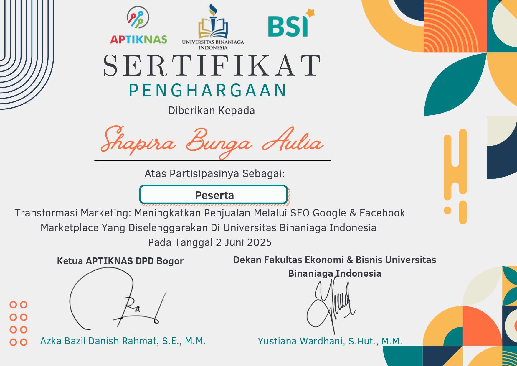 Sertifikat Transformasi Marketing
