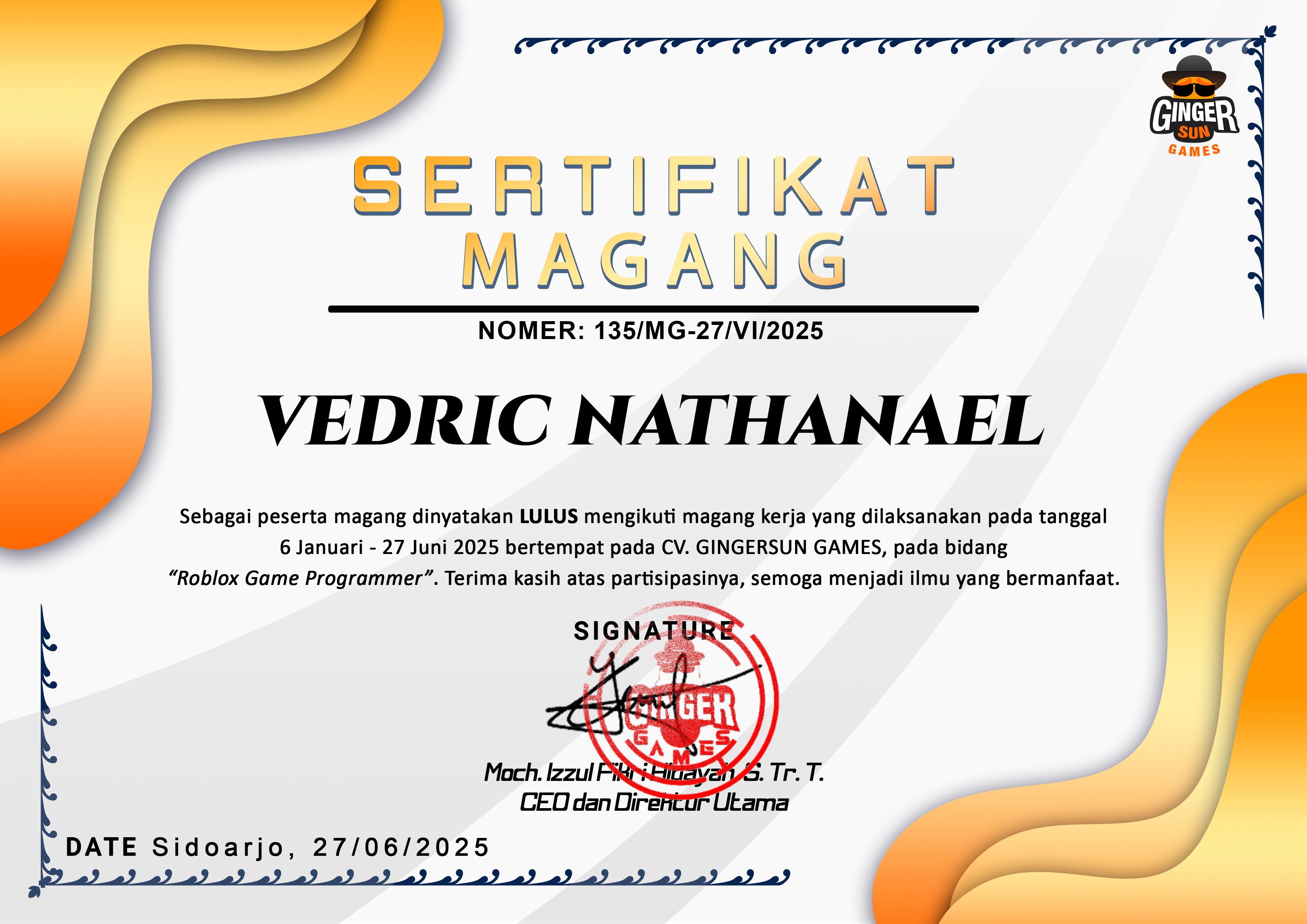 SERTIFIKAT MAGANG