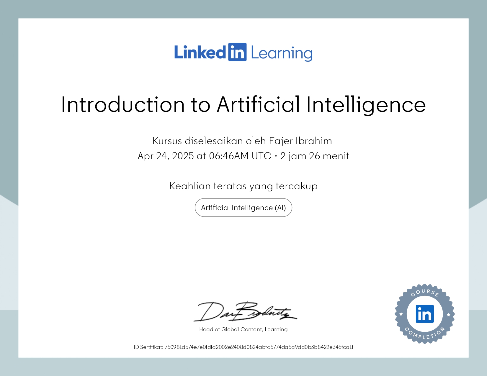 Introduction to Artificial Intelligence