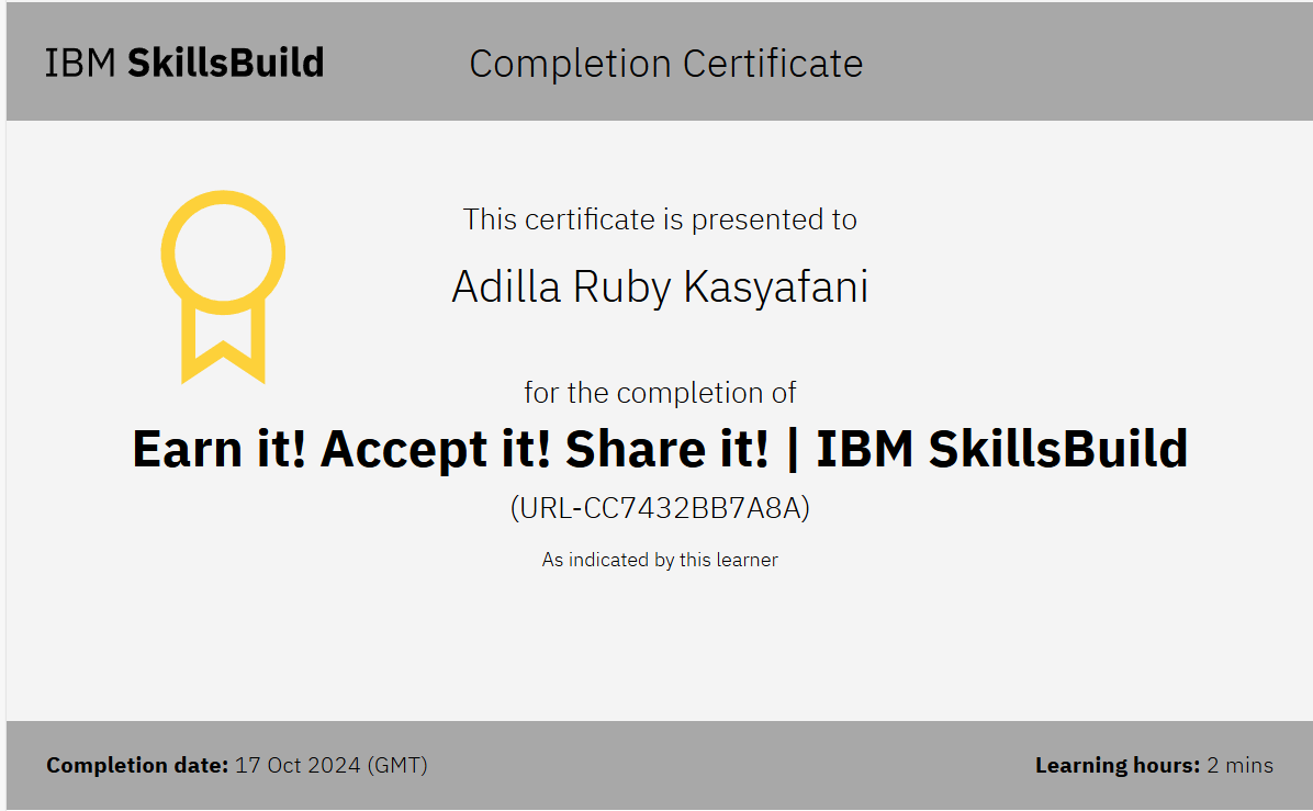 Earn it! Accept it! Share it!