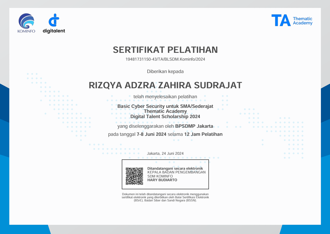 Basic Cyber Security untuk SMA/Sederajat