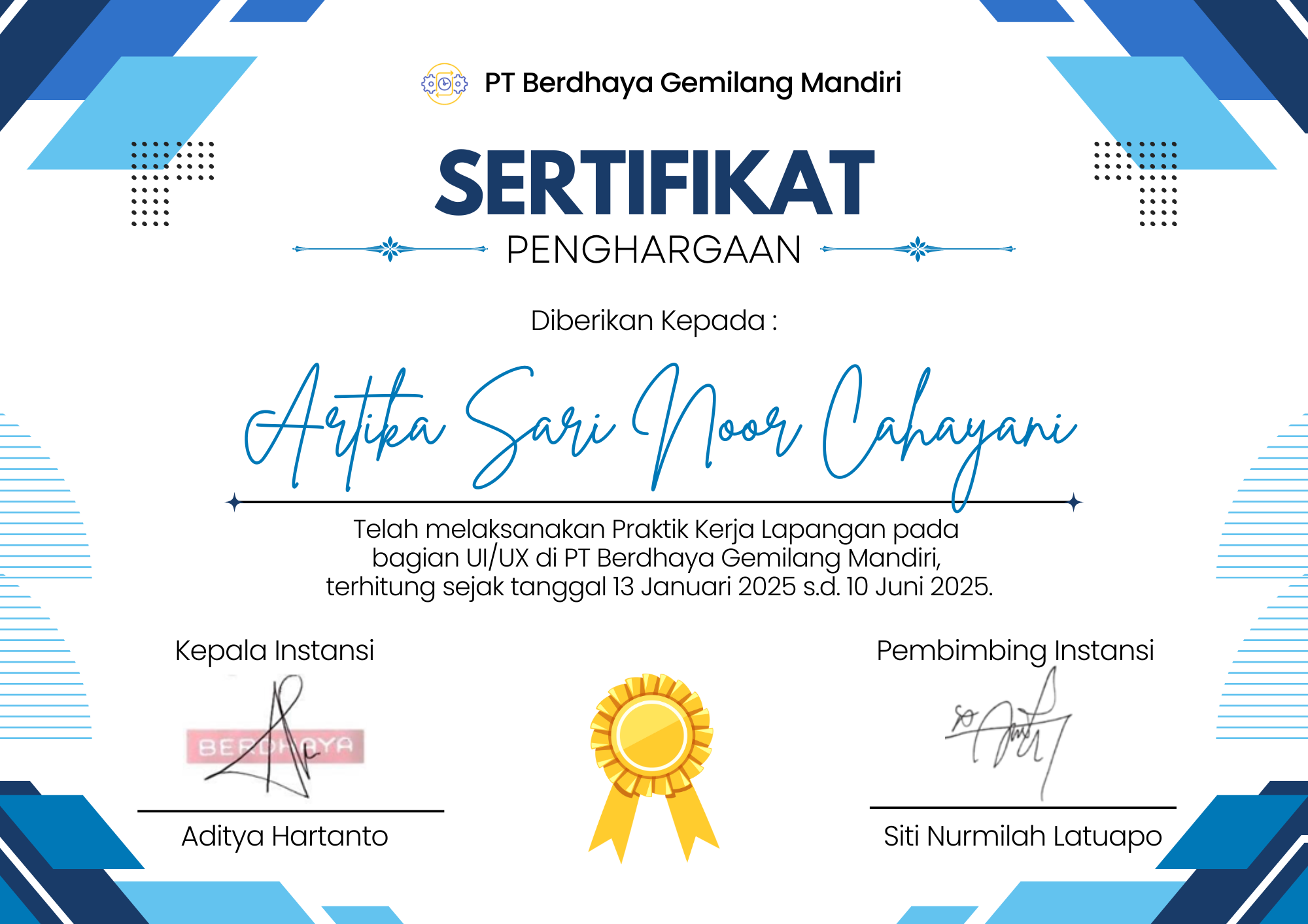 Sertifikat PKL