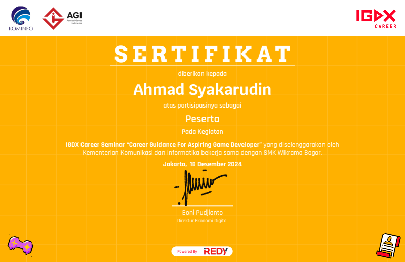 IGDX Career Seminar “Career Guidance For Aspiring Game Developer”