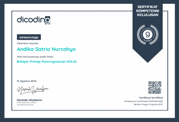 Dicoding - Prinsip Pemrograman SOLID
