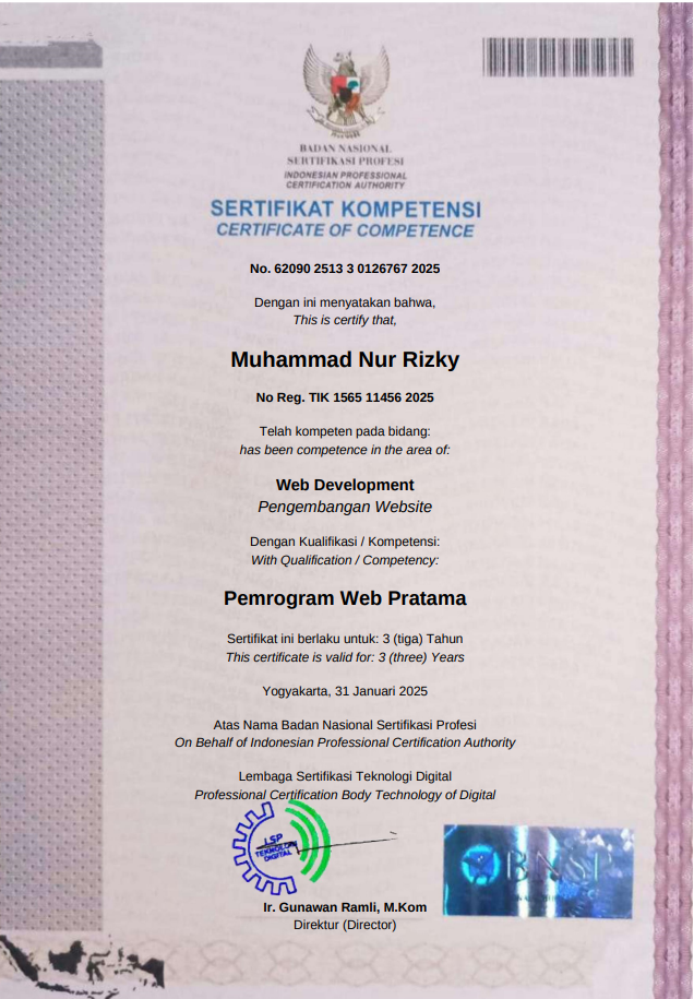 Pemrograman Web Pratama - BNSP