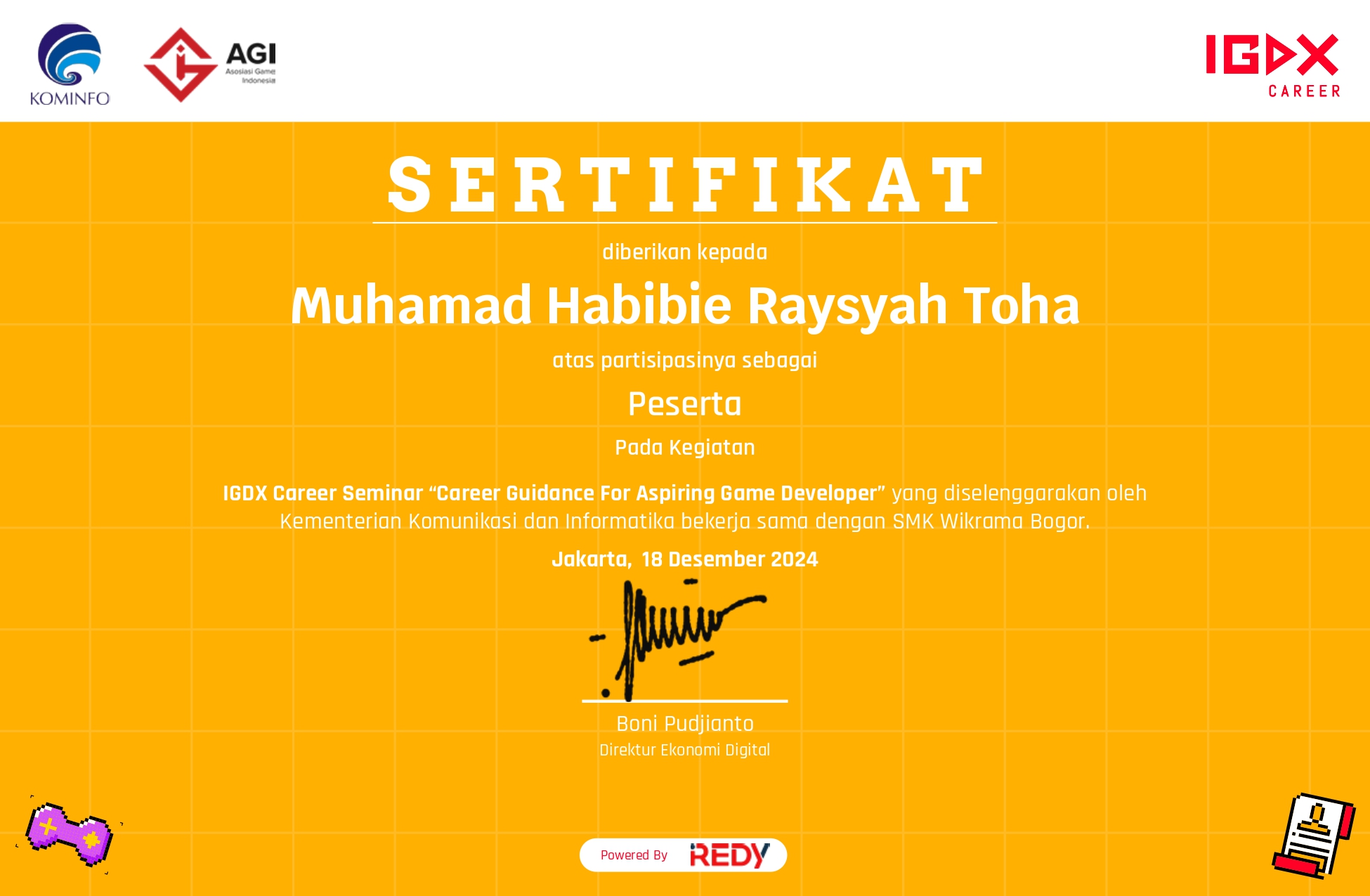 IGDX Career Seminar “Career Guidance For Aspiring Game Developer”