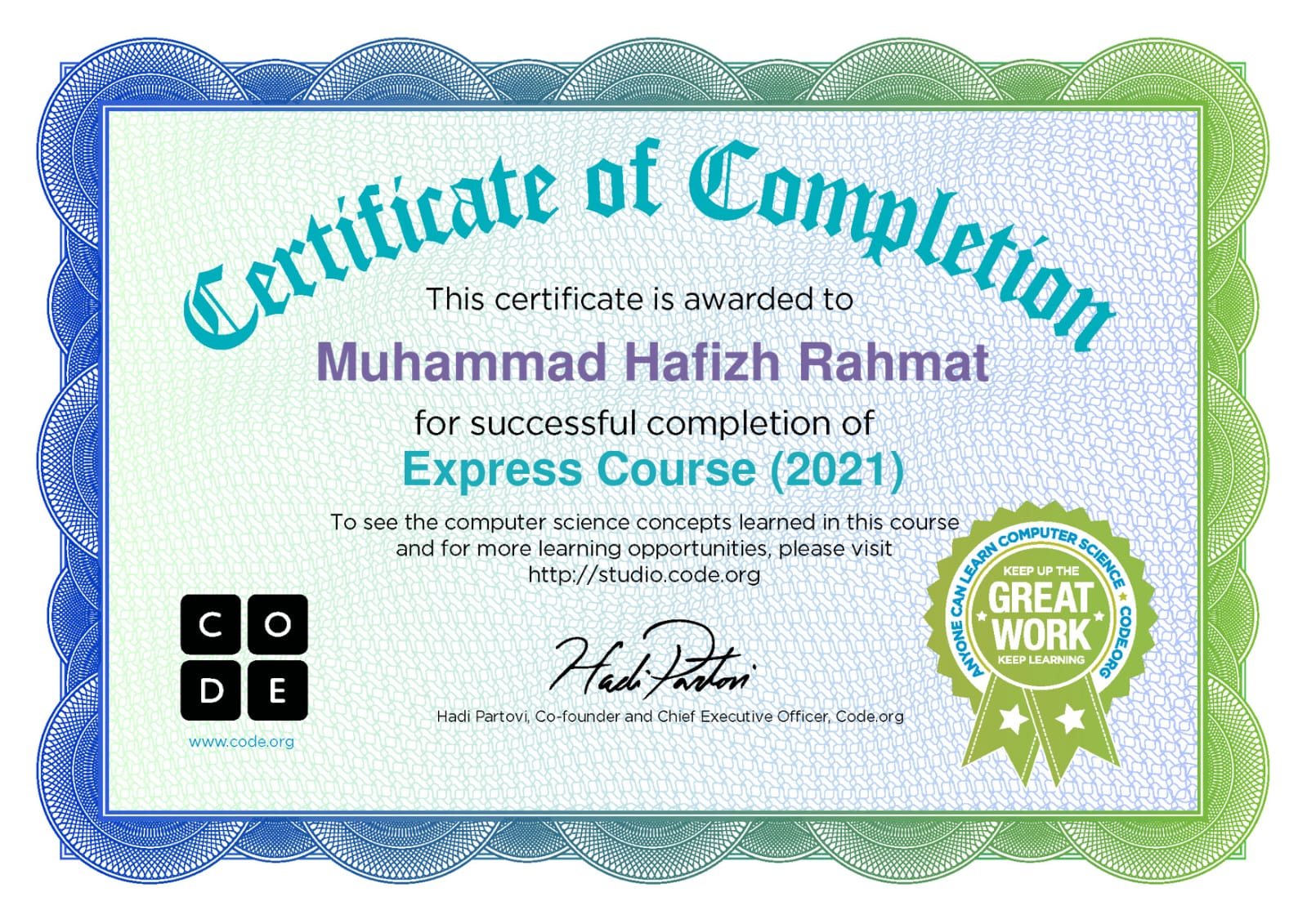 Code.org:Computer Science Concepts Learned