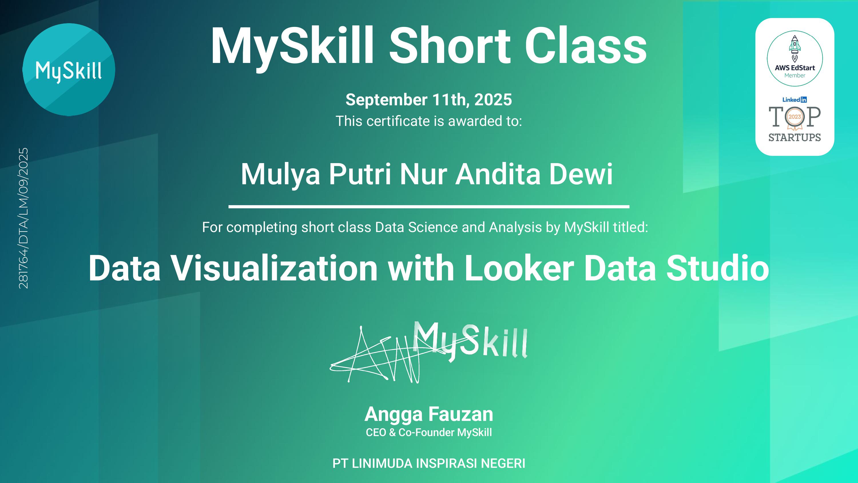 Data Visualization with Looker Data Studio - MySkill Short Class