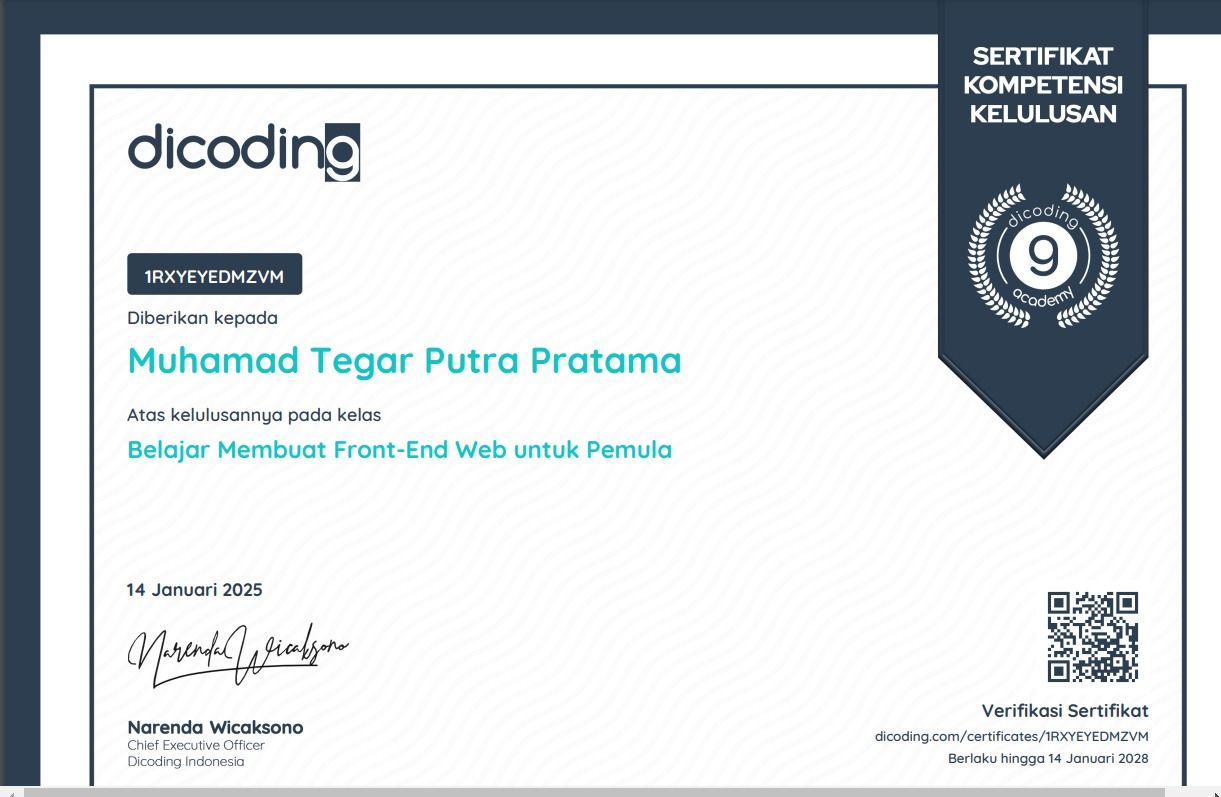 Belajar membuat Front-end Web untuk pemula (Dicoding)