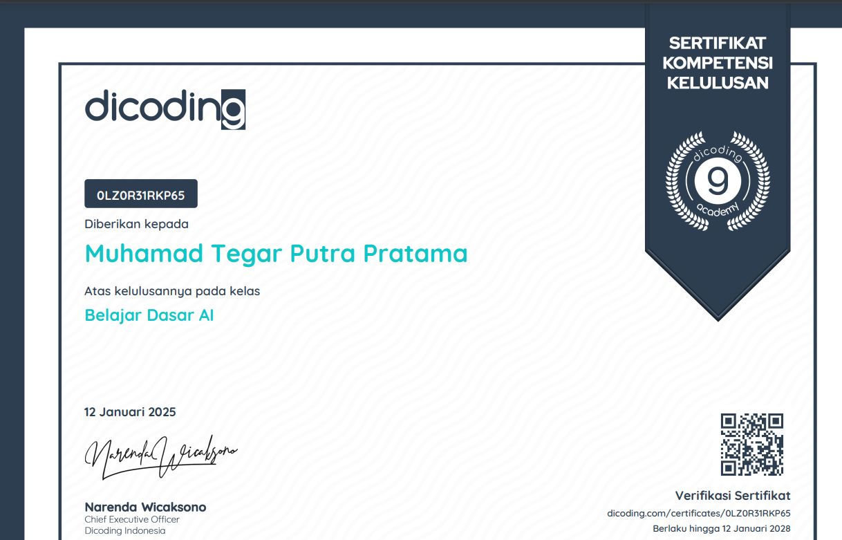 Belajar dasar AI (Dicoding)