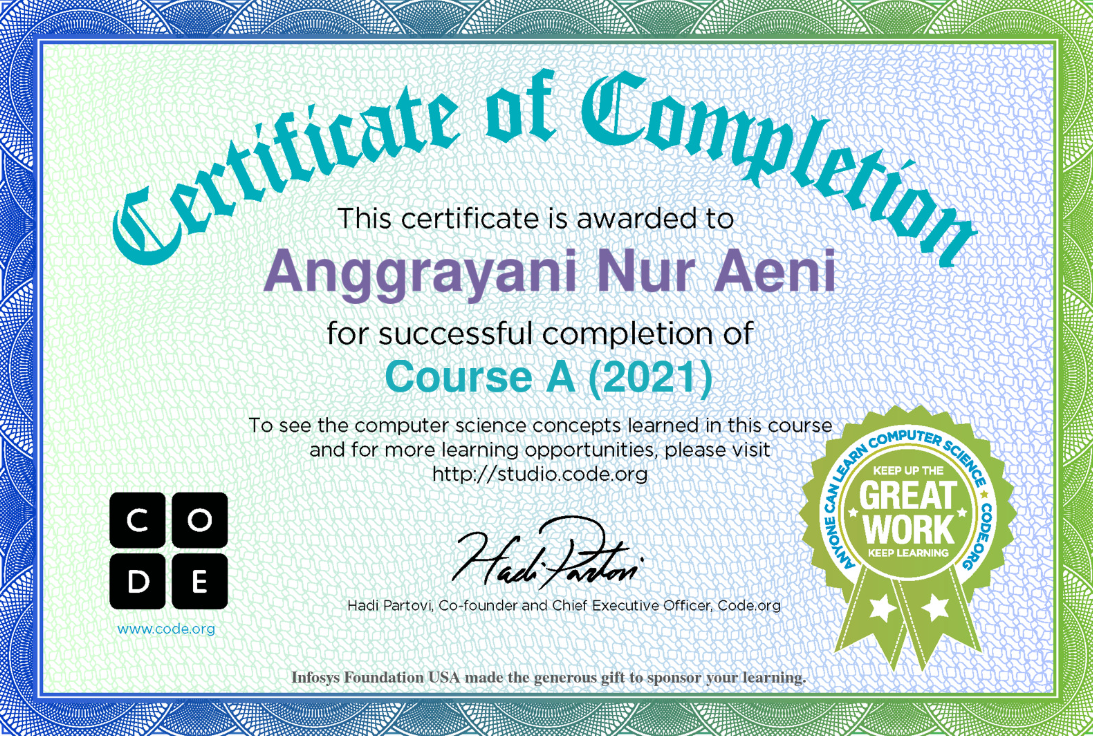 Sertifikat Course A
