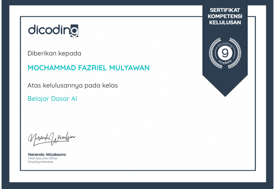 Belajar dasar ai