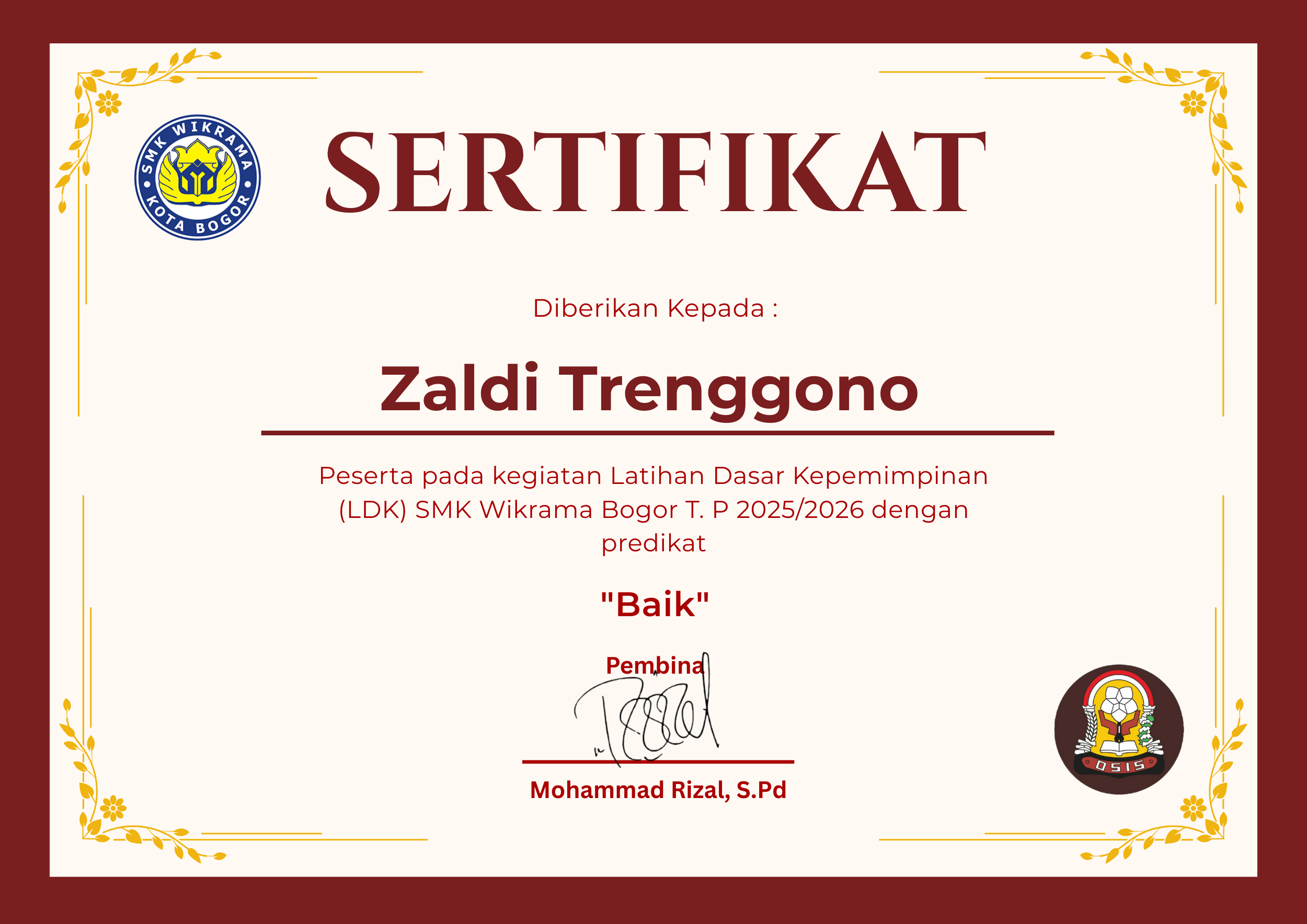 Sertifikat LDKM